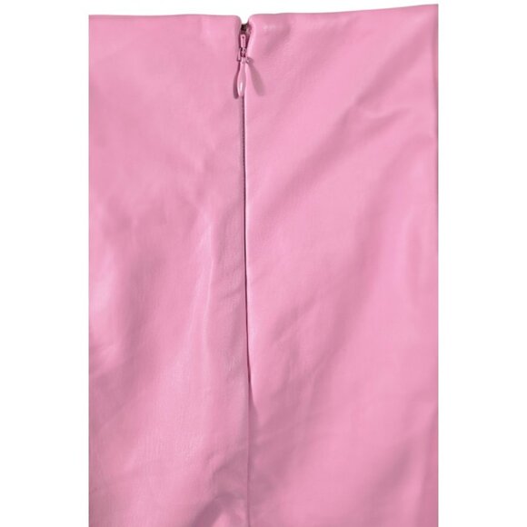 Maeve by Anthropologie Size 8 Women's Skirt Faux Leather Bubblegum Pink - Picture 4 of 8